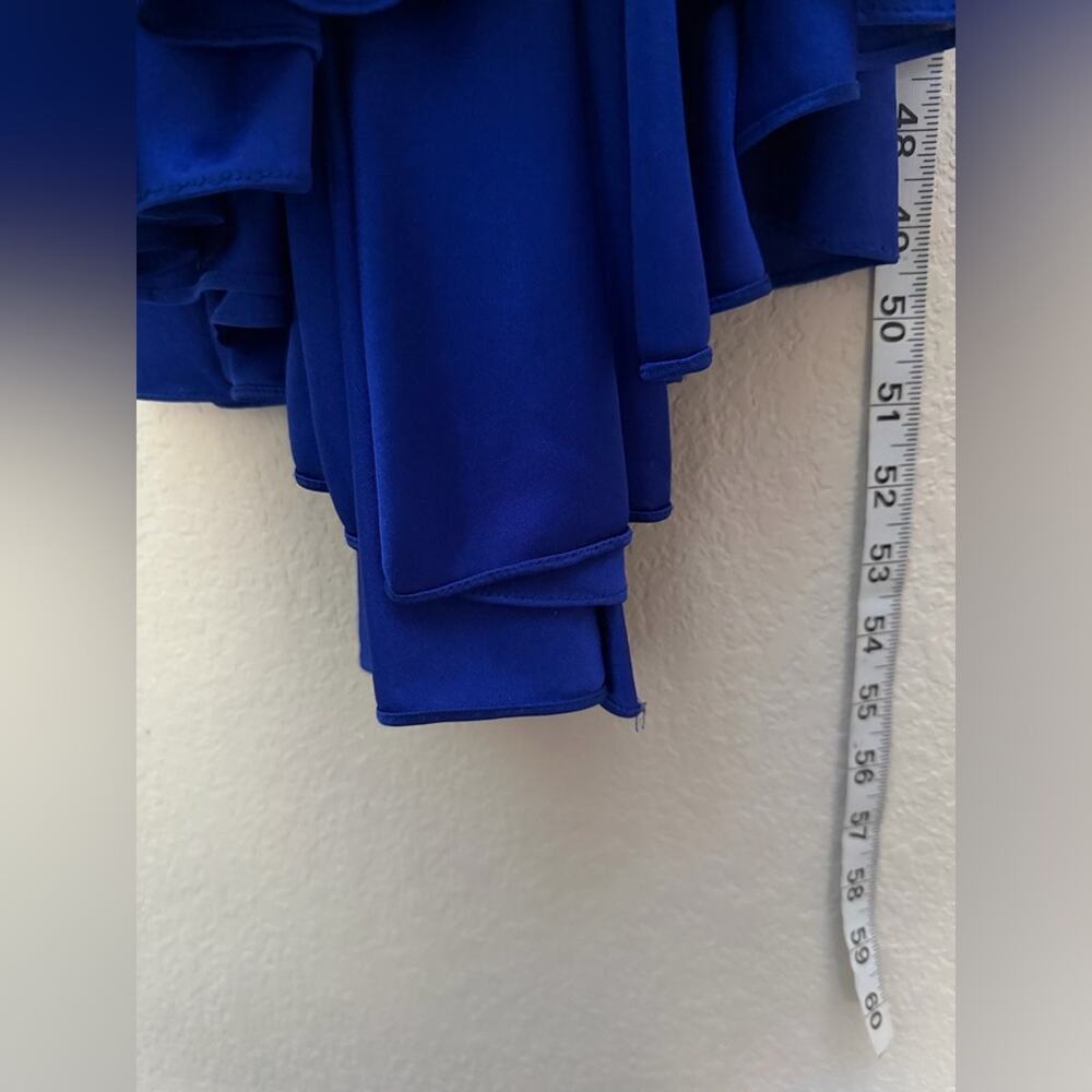 Vintage Shamash and Yofi Creations Royal Blue Draped Dress Size 7/8 Ruched - Picture 12 of 14